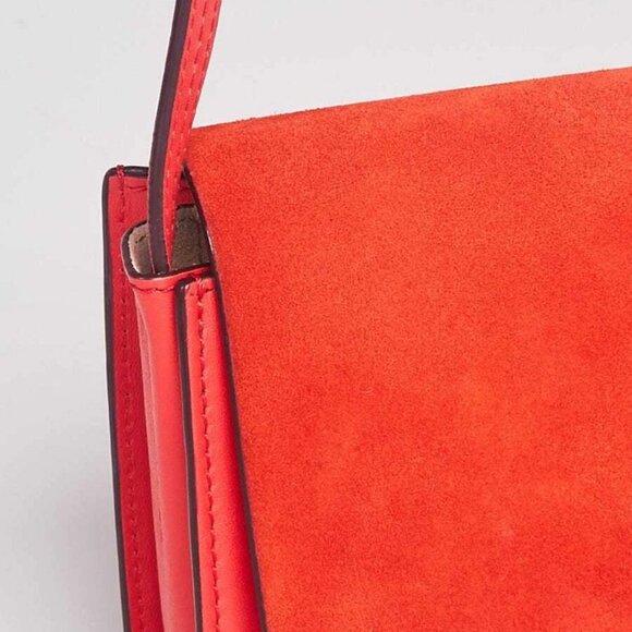 Chloe Red Leather and Suede Small Faye Crossbody Bag - Picture 5 of 12